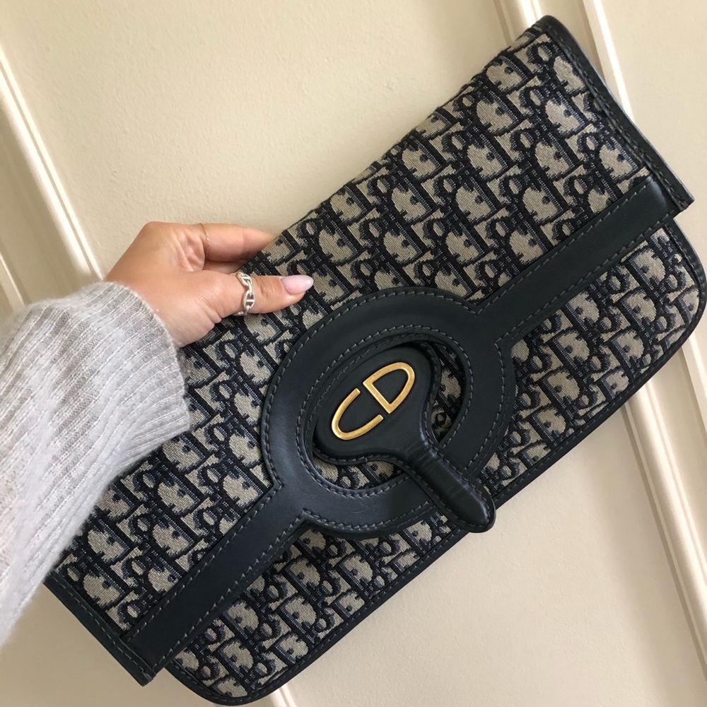 COPY - Dior fold over clutch oblique canvas